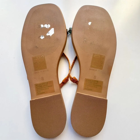 Madewell The Lyra Slide Sandal Snake Embossed Leather Straps Womens Size 8 - Picture 9 of 12